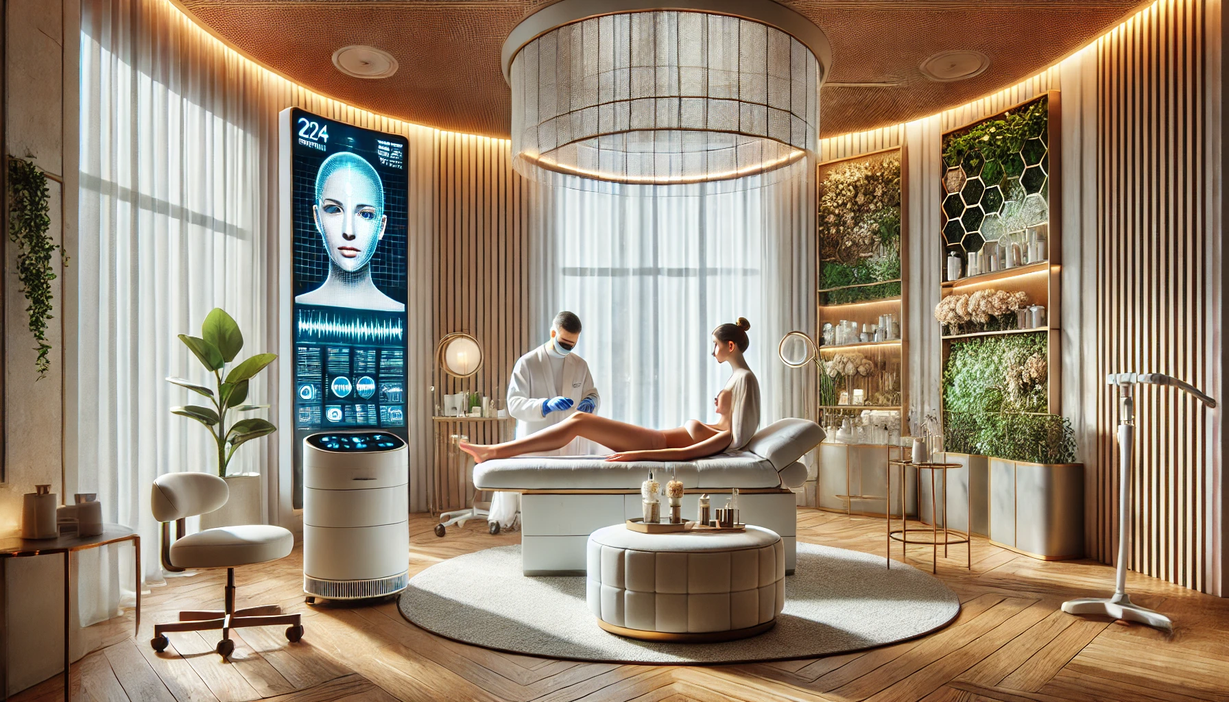 a modern aesthetic clinic in 2024, focusing on the convergence of aesthetics and wellness.